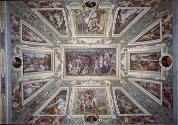 El techo de la Sala di Cosimo Il Vecchio mostrando a Cosimo de